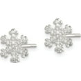 thumbnail image 2 of Sterling Silver Cz Snowflake Post Earrings Made In Thailand qe14653, 2 of 5