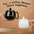 thumbnail image 5 of 16oz Cute Cat Mug with Phone Stand Lid - Kawaii Ceramic Coffee Cup with 3D Kitten Knob - Lead-Free Dishwasher Microwave Safe Gift for Women Girls - White & Gold, 5 of 13