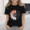 thumbnail image 1 of XIMIN T-Shirts Filles Graphiques Tournesol Manches Courtes Col Rond Coton Coupe Ample Décontractée Été, 1 of 5