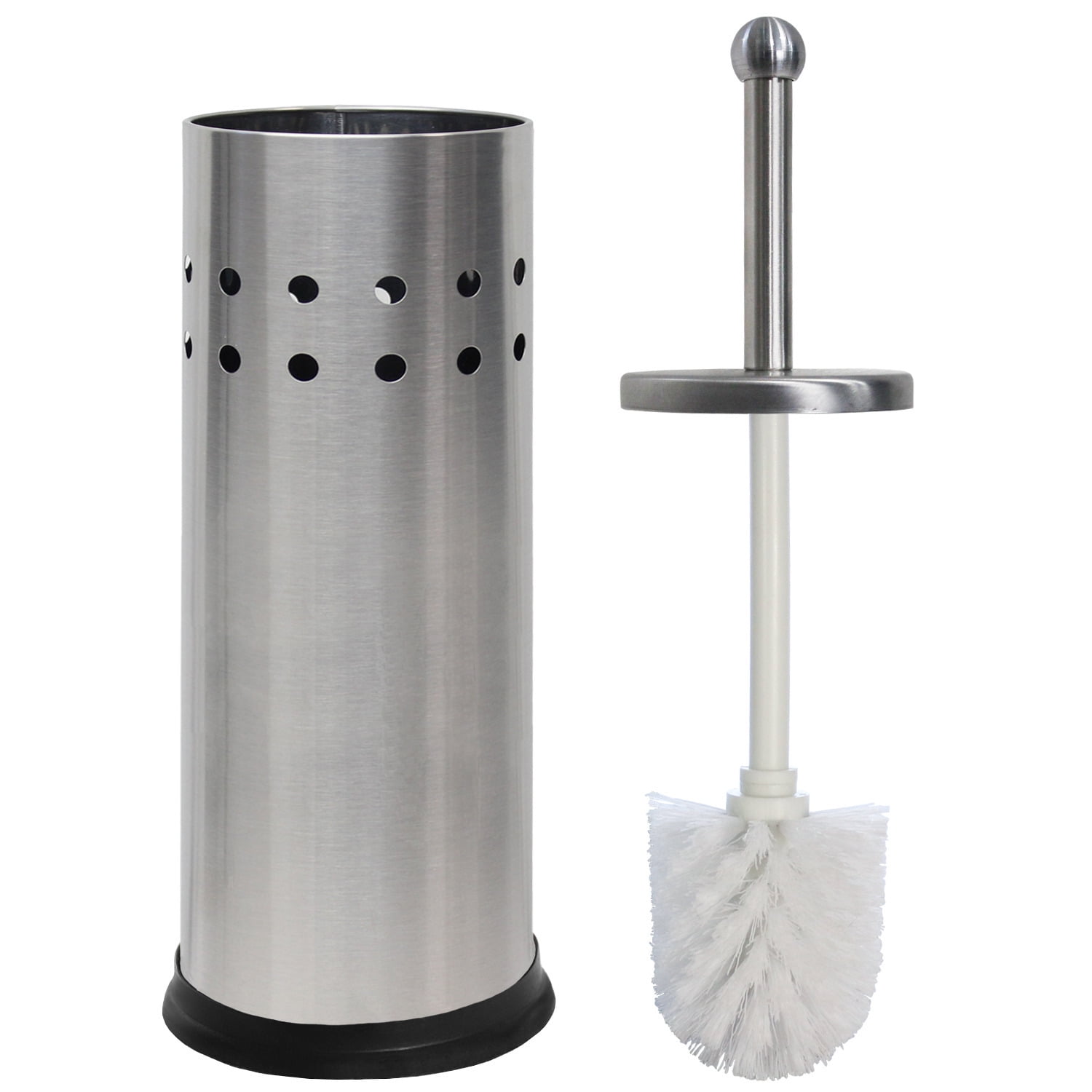 Blue Donuts Vented Stainless Steel Toilet Brush Holder