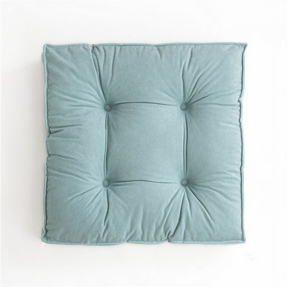 Nvzi Chenille Chair Pad Seat Cushion Comfort Soft Square Floor Cushion for Bedroom Living Room Solid Color Cushion Pillow for Reading Home Office Sofa Car (Green,18"x18")