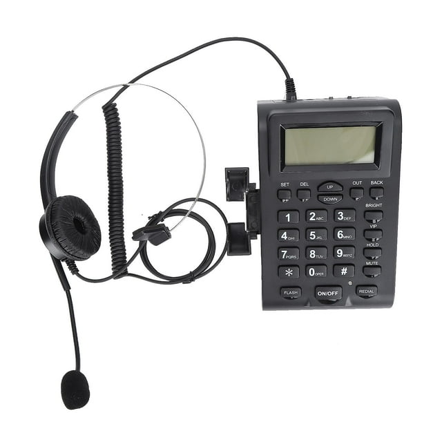 HT900 call center phone with omnidirectional microphone headset suitable for home office.