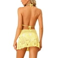 thumbnail image 3 of INSPIRE CHIC Women's 2 Pieces Bikini Set Hollow Out Cami Top Mini Skirt Summer Beach Crochet Knit Sets L Yellow, 3 of 6
