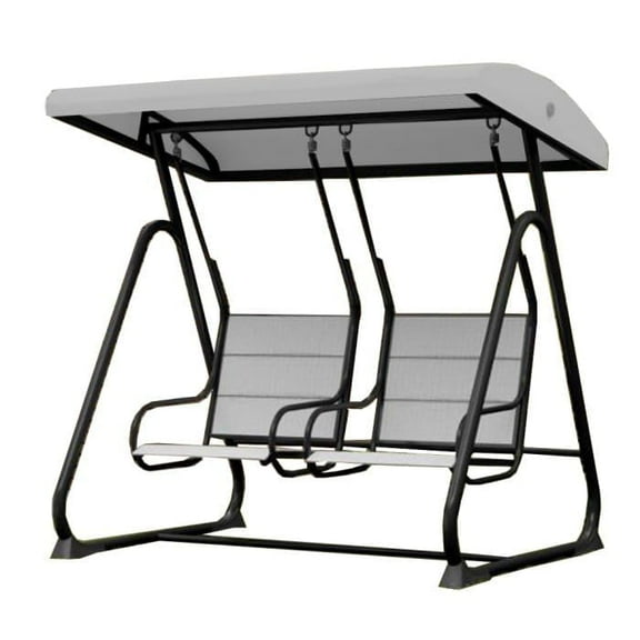 Garden Winds Custom Fit Replacement Canopy Top Cover Compatible with The East Oak PPS23003, TS02BN2, PPS23003-VL, PPS23001 2 Person Swing - Upgraded Performance RipLock 350 Fabric - Slate Gray
