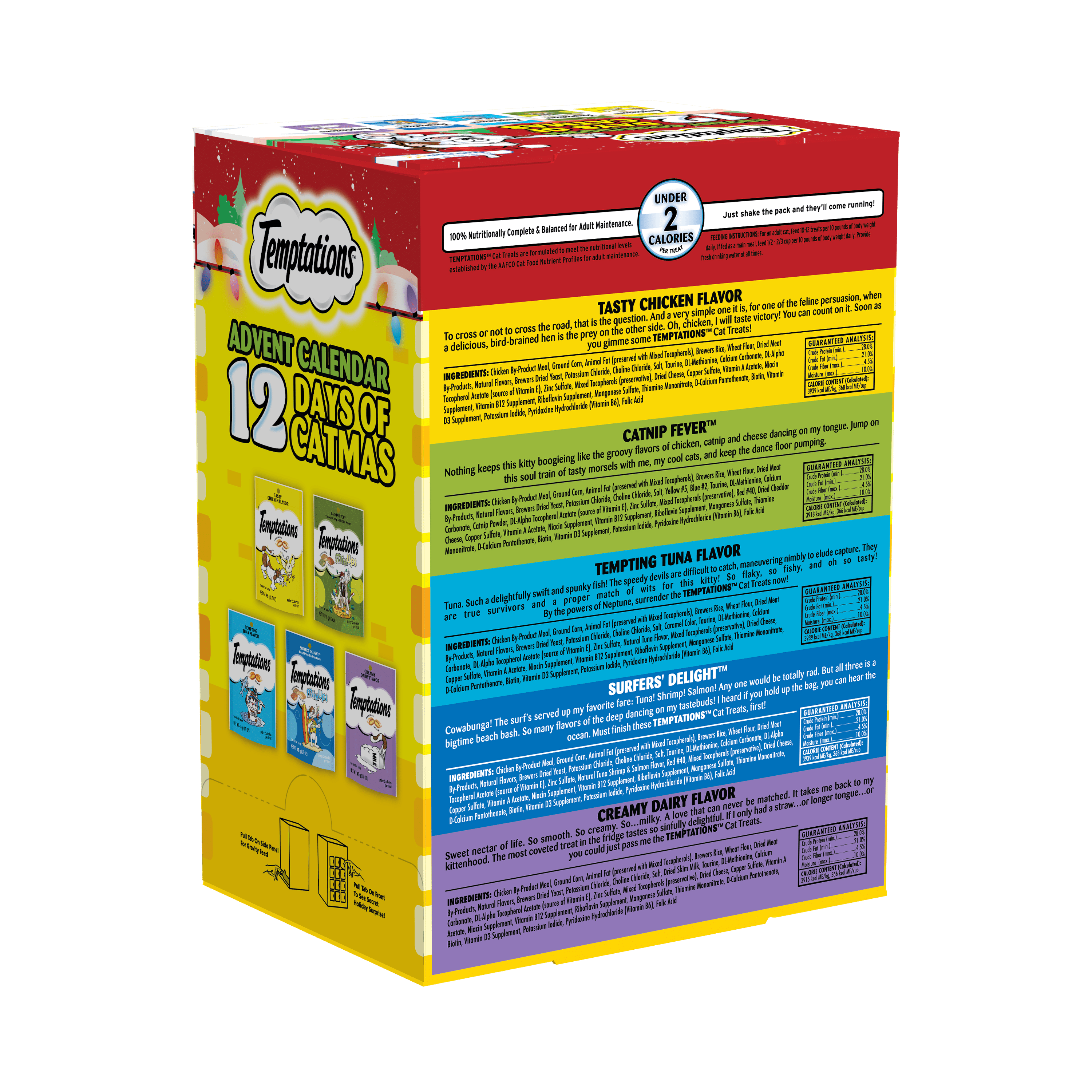 TEMPTATIONS Advent Calendar Holiday Treats for Adult Cats, 20.4 oz Variety  Pack - Walmart.com