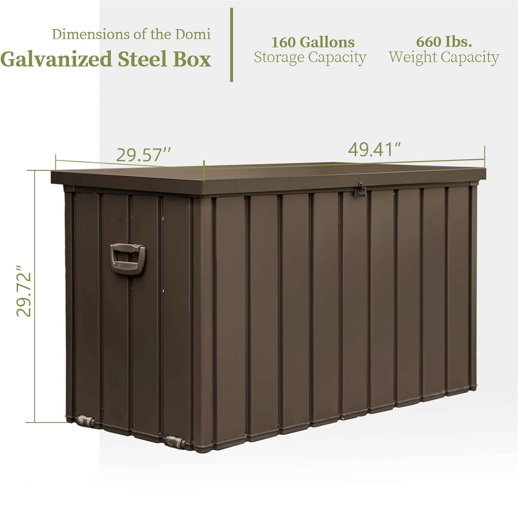 Leumius 160 Gallon Outdoor Storage Deck Box Waterproof, Large Patio Storage Bin with Lockable for Outside Cushions, Throw Pillows, Garden Tools (Dark Brown)