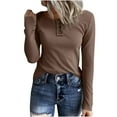 thumbnail image 3 of Maean Womens Square Neck Tops Basic Plain Shirts Girls Crop Slim Tops Fall Outfits Fashion Clothes, 3 of 7