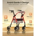 thumbnail image 2 of Walkers for Seniors, Z11 Rollator Walker with Seat, Max 380 lbs, Walkers with Ergo Seat & Backrest, Foldable Rollator Adjustable Height, All Terrain Walker, Lightweight-Black, 2 of 8