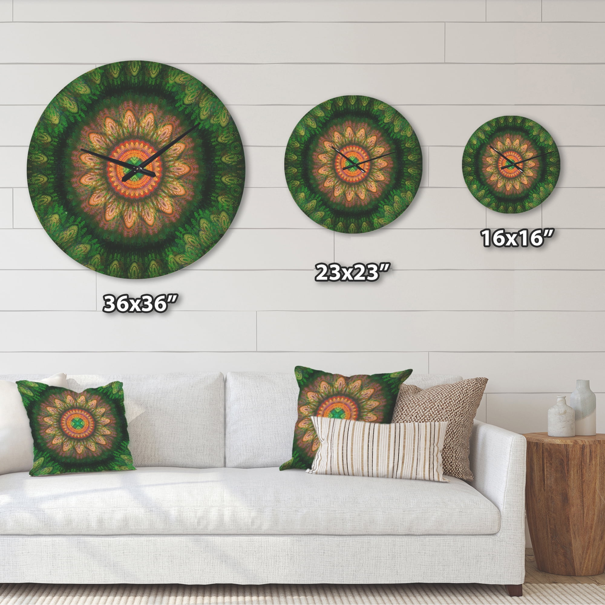 Designart 'The Fractal Pattern of The Gear System ' Modern Wood Wall Clock