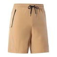 thumbnail image 6 of Domuza Quick Dry Workout Shorts for Men Elastic Waist Running Gym Shorts Running Casual Summer Shorts with Zipper Pockets Khaki L, 6 of 6