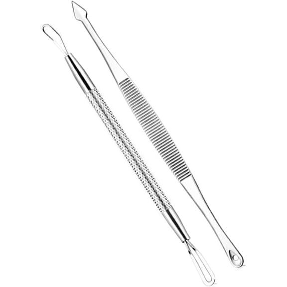 Blackhead Remover Pimple Popper Tools 2 PC Set Acne Comedone Zit Extractor Remover Kit for Nose Facial Pore, Face Blemish Whitehead Popping Extraction, Stainless Steel