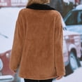 thumbnail image 4 of Women's Regular-fit Long Sleeve Fleece Fuzzy Plaid Shacket Jackets Lightweight Windproof Fall Winter Casual Coats, 4 of 5