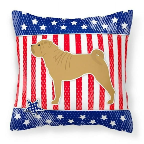 USA Design with Dog Fabric Decorative Pillow