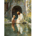 thumbnail image 1 of Qisvanset Jesus Blessing Child Canvas Wall Art 15.75x11.81 Inches, 1 of 8