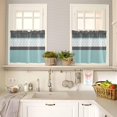 thumbnail image 4 of Black Morocco Kitchen Curtains, Grey Striped Middle Century Patterned 3-Piece Kitchen Curtain Valance and Tiers Set 24 Inch Length, Rod Pocket Half Window Curtains for Cafe Living Room Bathroom, 4 of 5