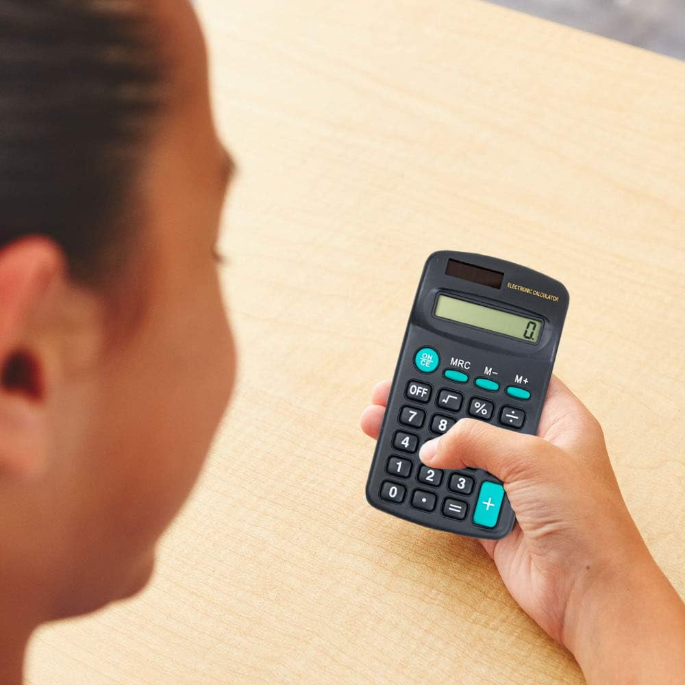100 Pack of Bulk Wholesale Small Pocket Size Basic Function Battery Powered Calculators for Kids, Students, Classrooms, Office and Teachers - 100 Count Pocket Size Battery Powered Calculators