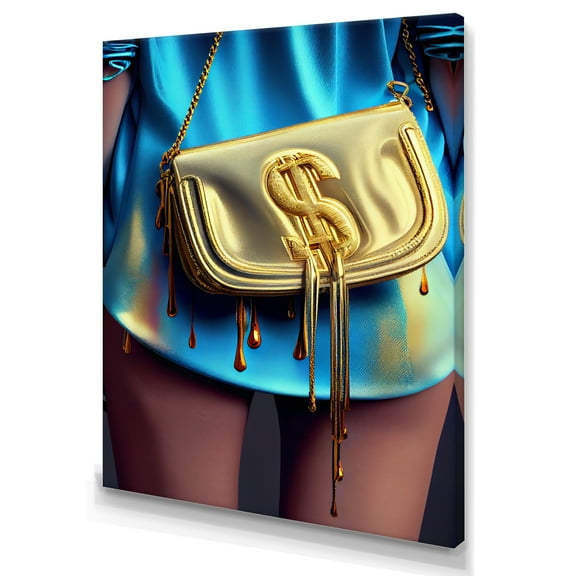 Designart Fashion Girl Going Out Tonight With Tone Of Cash II Canvas Wall Art