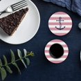 thumbnail image 6 of FMSHPON Nautical Theme Anchor Geometric Pink Stripes Set of 6 Round Coaster for Drinks, Absorbent Ceramic Stone Coasters Cup Mat with Cork Base for Home Kitchen Room Coffee Table Bar Decor, 6 of 6