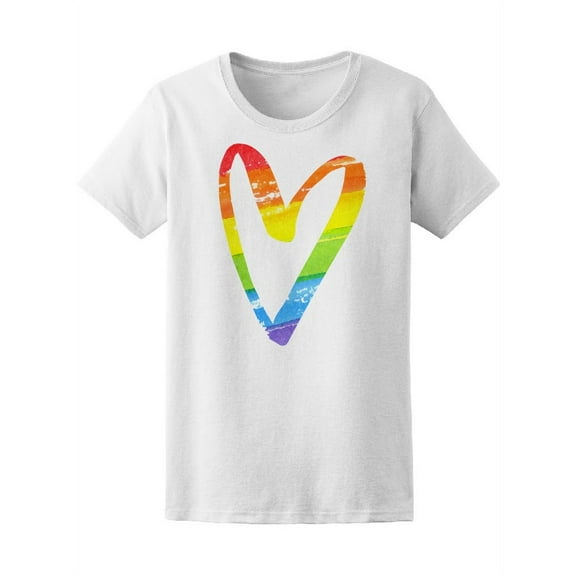 Rainbow Watercolor Heart  T-Shirt Men -Image by Shutterstock, Male Small