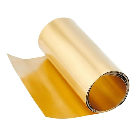 DIY 35 Gauge Copper Roll Weather Proof Brass Sheet Copper Foil Gold Color Copper Sheets for Mechanical Machining Mould Making Cutting Precision - 39x3.94Inch DIY