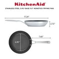 thumbnail image 3 of KitchenAid 3-Ply Base 9.5 Inch Stainless Steel Nonstick Induction Frying Pan, Dishwasher Safe and Oven Safe to 500°F, Brushed Stainless Steel, 3 of 11