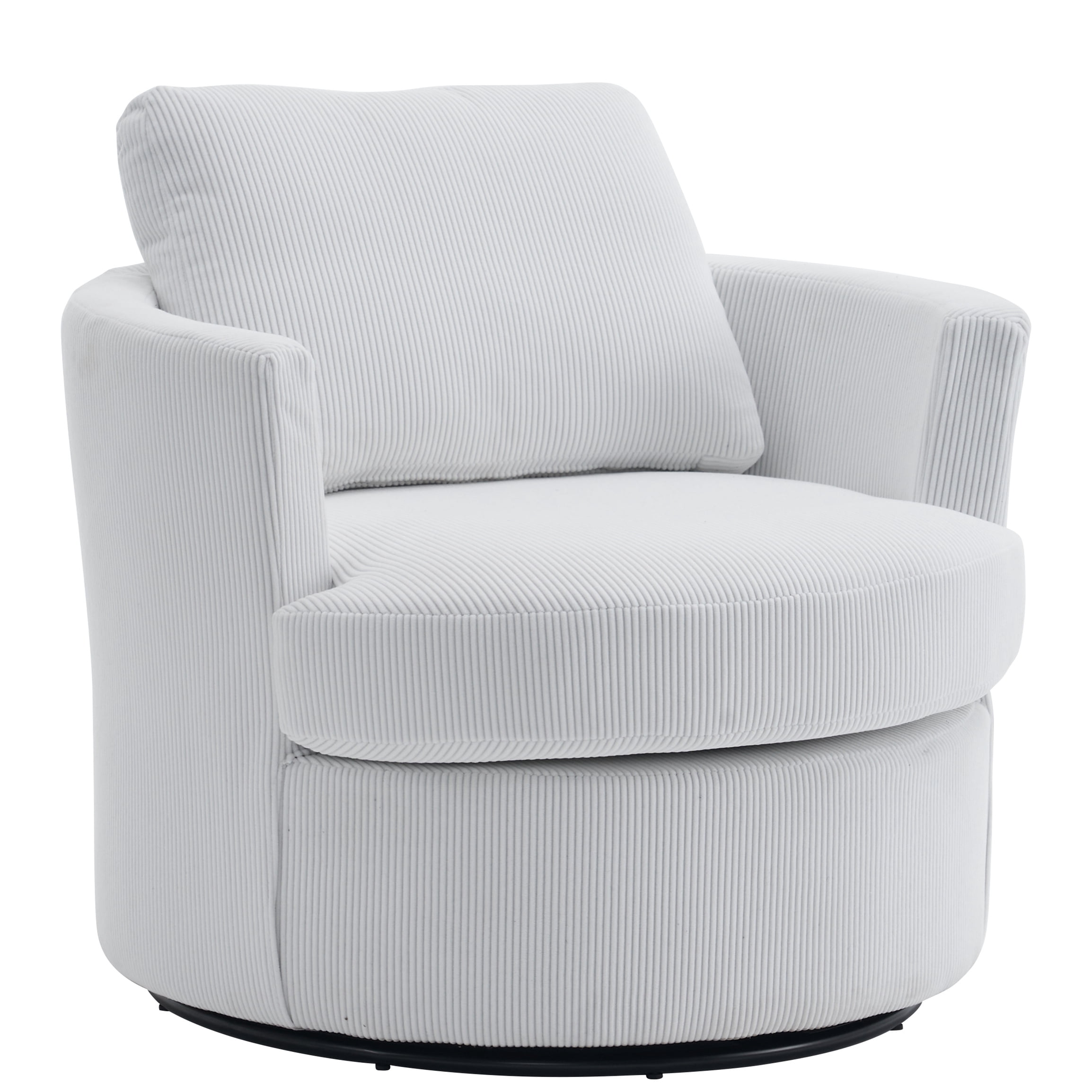 Aukfa Swivel Accent Chair Read Chair with Lumber Pillow for Living Room Bedroom, Corduroy, Beige