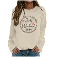 thumbnail image 1 of WEAIXIMIUNG Mode Femmes Chandails à Capuchon & Chandails en Molleton Grande Taille Chandails en Molleton pour Femmes Décontracté Manches Longues Tee-Shirts Graphiques Col Rond Chandails en Molleton Pull Tops pour Femmes, 1 of 4