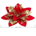 thumbnail image 4 of 10 Pcs Glitter Poinsettia 5.5" Artificial Flowers Christmas with Clips Stems Xmas Tree Ornaments for Wedding Party Wreath Decoration, 4 of 11
