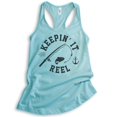 thumbnail image 1 of Keepin' It Reel Tank Top, Ladies Racerback Tank Top, Fishing Tank, Fish Pun Tank, Fisherman Tank, Cancun, Medium, 1 of 3