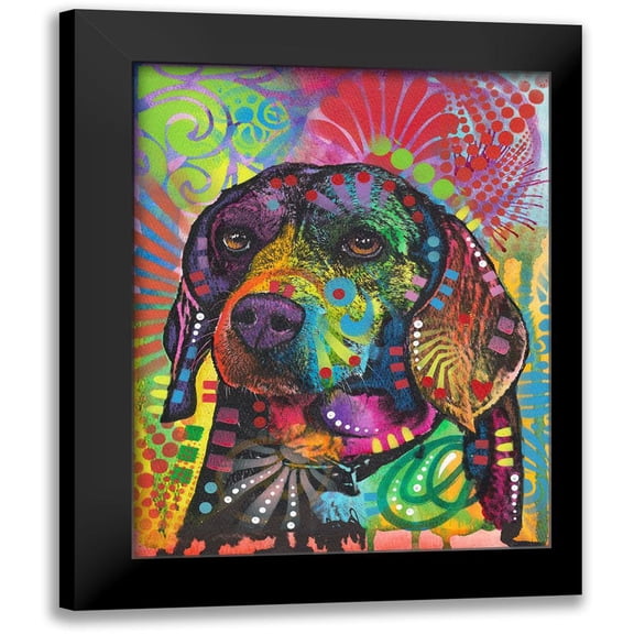Dean Russo Collection 12x14 Black Modern Framed Museum Art Print Titled - Beagle Eagle