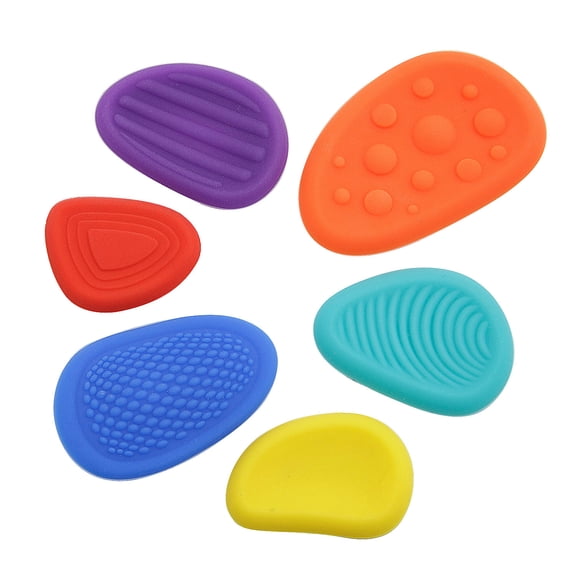 Fun Express 3" Brightly Colored & Textured Sensory Worry Stones - 12 Pieces