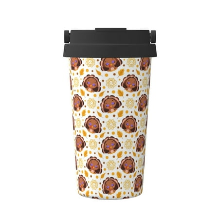 

Matuu Fall Turkey for Insulated Coffee Mug Reusable Travel Coffee Cup Spill Proof 16oz Stainless Steel Coffee Cups for Hot/Ice Coffee Tea