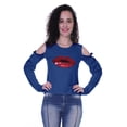 thumbnail image 1 of Moomaya Chemise à Sequins Col Rond Épaules Dénudées pour Femmes Vêtements Décontractés, 1 of 7