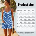thumbnail image 3 of ZAITUBLES Womens Summer Casual Sleeveless Rompers 2026 Loose Shorts Outfit Adjustable Spaghetti Strap Jumpsuits with Front Pockets, Fabric, Starfish Seashell Blue Print, Size S, 3 of 6