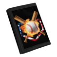 thumbnail image 2 of POLERO 4th of July Kids Trifold Wallet Featuring Flaming Baseball, Polyester Slim Small Wallet for Youth Outdoor Sports, 2 of 7