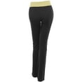 thumbnail image 2 of FashionOutfit Women's Straight Fit Full Length Color Contrast Waistband Yoga Pants, 2 of 4