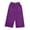 Purple, variant on KAUOD Kids Corduroy Cropped Flare Pants Elastic High Waist Ribbed Bell-Bottom Sweatpants Boys Girls Wide Leg Baggy Trousers