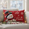 thumbnail image 4 of Sm:)e Let it Snow Snowflake Snowman Christmas Throw Pillow Cover 12 x 20 Inch, Red, Winter Holiday Decoration Cushion Case for Sofa Couch, 4 of 7