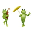 thumbnail image 2 of figatia 2Pcs Garden Frog Statues Flower Pot Hugger Figurines Collection Desktop Planter Pot Hanger Miniature Sculptures for Yard Pond, 2 of 5