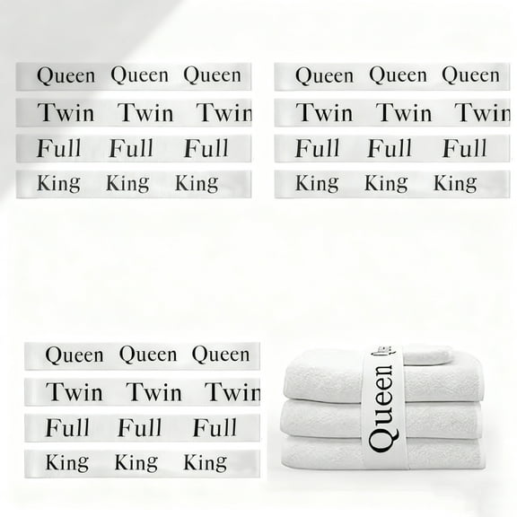 12 Pieces Bed Sheet Organizer Bands Bed Sheet Keepers Closet Organization Elastic Linen Labels for Bed Sheet Sets(Queen,King,Full,Twin)