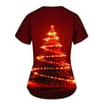 thumbnail image 3 of Titcea Christmas Scrub Tops Women Christmas Tree Printed Short Sleeved V Neck Nursing Uniforms with Pockets Loose Comfort Scrub Shirts, 3 of 3