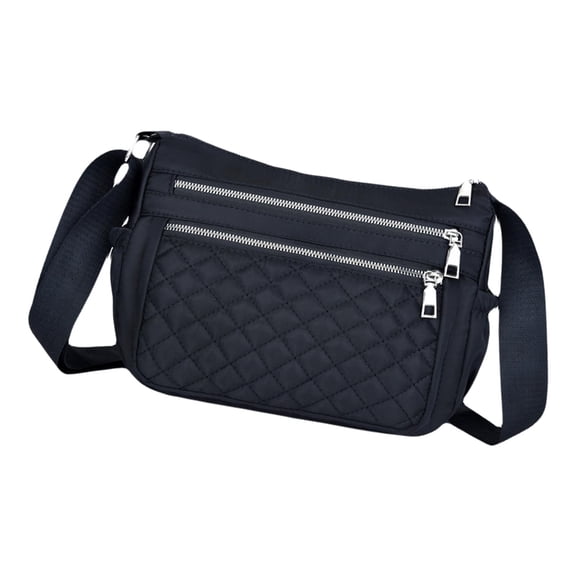 Bolso de hombro para mujer, ligera para pañale nailon, impermeable, mensajero cruzado Negro- Zulema Bolsos cruzados de mujer