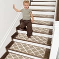 thumbnail image 6 of Edging Stair Treads Non-Slip Carpet Mat 28inX9in Indoor Stair Runners for Wooden Steps, Stair Rugs for Kids and Dogs,  Polyester TPE Backing 15pcs,Taupe, 6 of 8