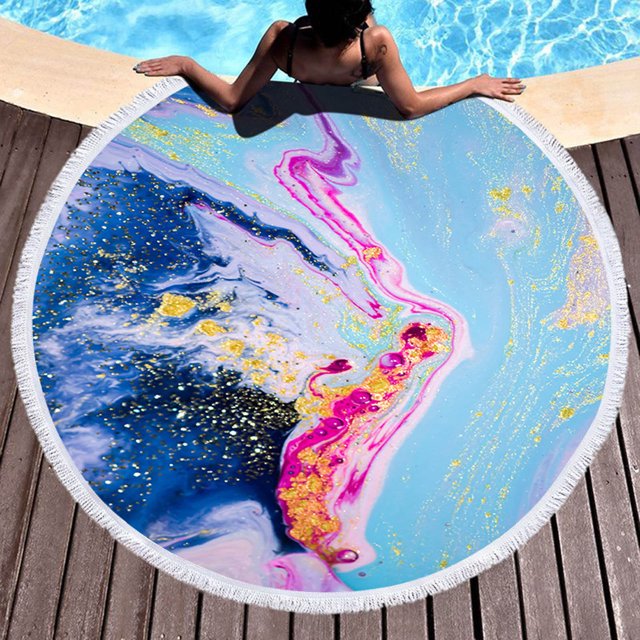 Patrón circular Playa Piscina Toalla de ducha al aire libre Manta Yoga Mat Wmkox8yii jkg2373