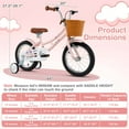 thumbnail image 3 of Costway 14 Inch Bicycle with Height Adjustable Handlebar & Seat Basket Bell Training Wheels Pink, 3 of 10