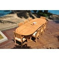 thumbnail image 5 of Grade-A Teak Dining Set: 8 Seater 9 Pc: 118" Double Extension Mas Oval Trestle Leg Table And 8 Lagos Chairs (2 Arm & 6 Armless Chairs) WholesaleTeak #WMLG38, 5 of 5