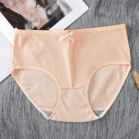 

Girls Bow Simple Version Panties Threaded Milk Silk Macarons Color Matching Cute Breathable Mid-Waist Panties