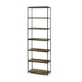thumbnail image 4 of Mainstays 6-Shelf Metal Frame Bookcase, Rustic Brown, 4 of 7