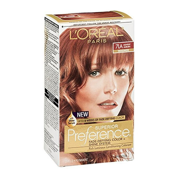 L'Oreal Paris Superior Preference Permanent Hair Color, Lightest Auburn 7LA 1.0 ea(pack of 6