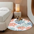 thumbnail image 3 of Coastal Coral Large Round Rug 8 FT, Non Slip Living Room Area Carpet, Orange Green Blue Multicolored Rainbow Washable Soft Circle Rug Non-Shedding Floor Carpet for Bedroom Office Dining Room, 3 of 9